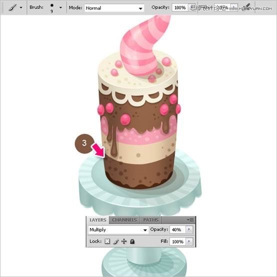 鼠绘精美巧克力蛋糕图片的Photoshop教程