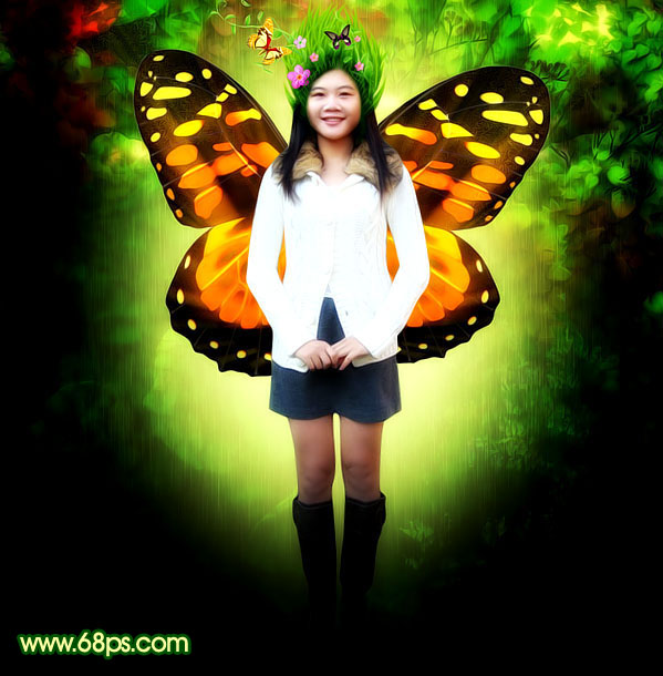 制作蝴蝶仙子照片特效的PS教程
