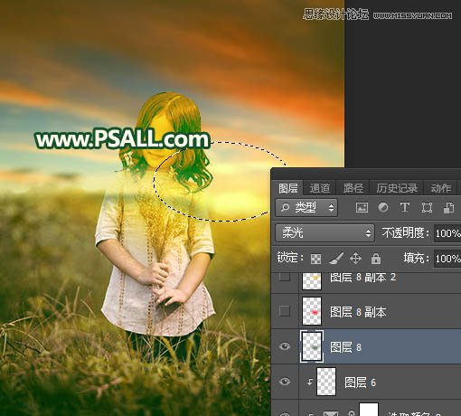 添加唯美夕阳美景儿童照片的Photoshop教程