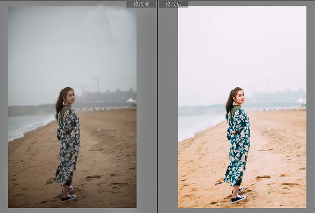 Photoshop调出海边沙滩人像电影胶片效果