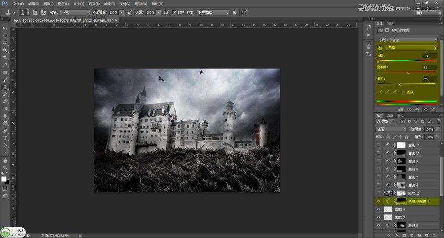 渲染哥特风格恐怖城堡场景图片的PS教程