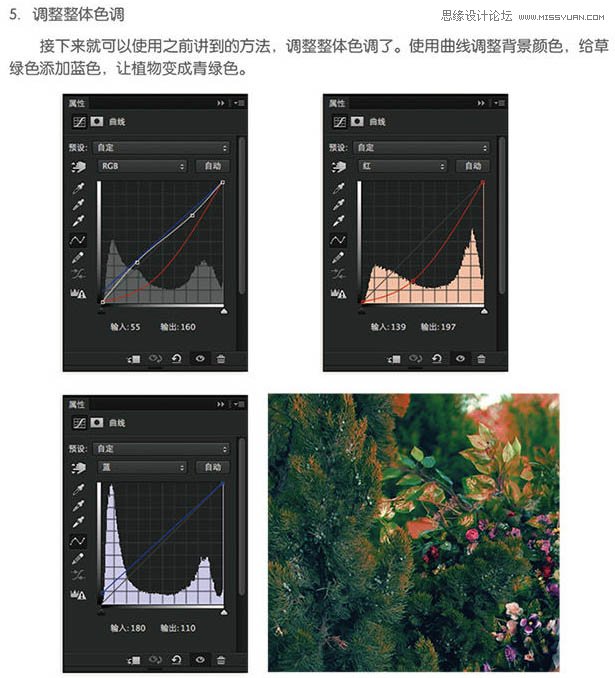 调出褐色树木背景模特图片的PS教程