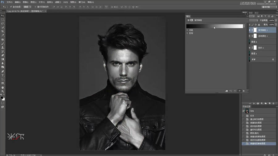 PS打造黝黑古铜肤色效果的男性头像照片