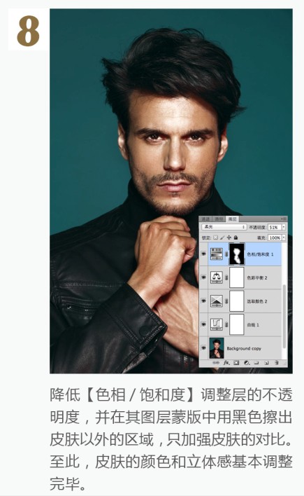 帅气质感男性照片肤色处理的PS教程