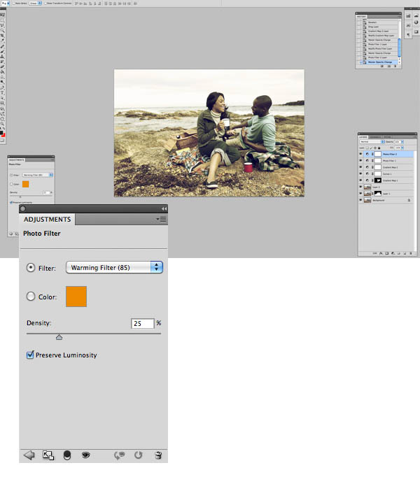 用PS制作褐色怀旧的海滩照片处理教程