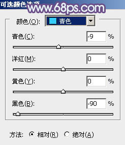 PS调出淡青色树林中的可爱女生照片