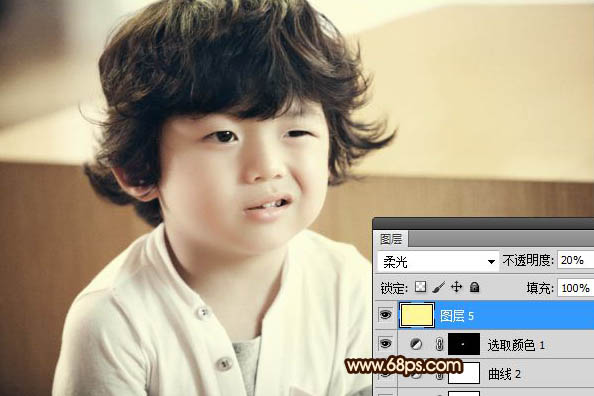 PS调成中性韩式风格的儿童图片色彩