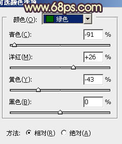 如何调出黄紫色树林女孩照片的PS方法