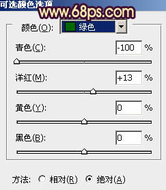 PS把青绿色草地人物照片调成橙黄色