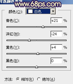 PS打造色彩鲜艳的橙蓝色树林模特照片