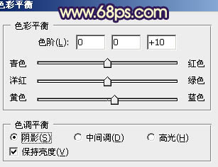 PS打造色彩鲜艳的橙蓝色树林模特照片