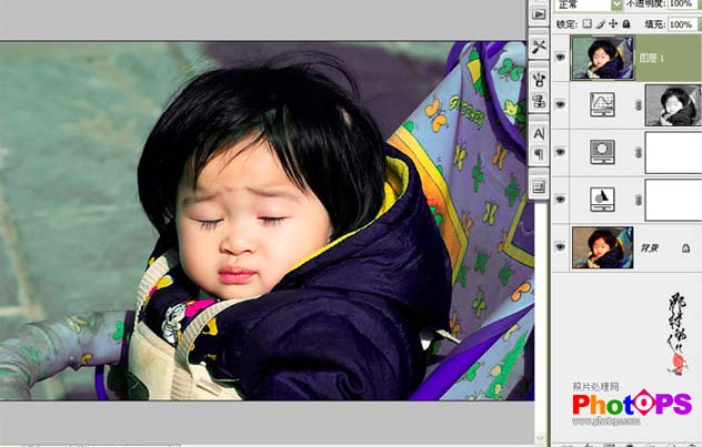 Photoshop修复儿童脸部阳光色彩