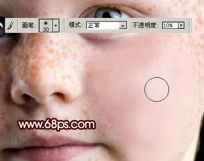 去除儿童脸部斑点的PS磨皮教程