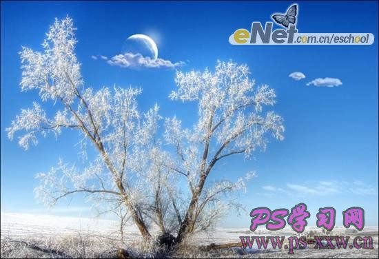 学习梦幻雪景照片的PS美化教程