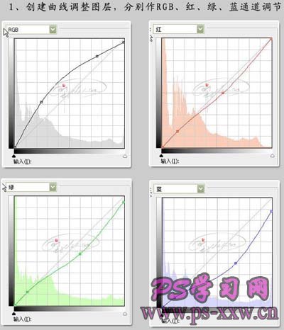 PS曲线调亮室内美女照片的教程