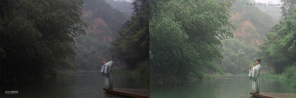 PS把阴天外景古装照片调成清新色彩