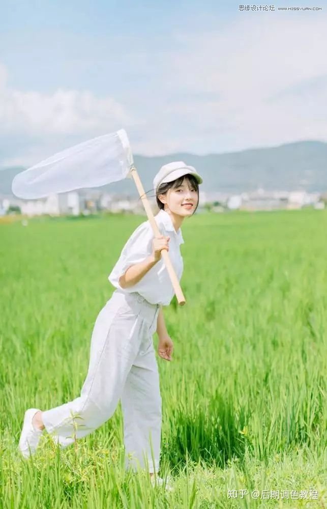 Photoshop调出日系小清新田野艺术女生照片