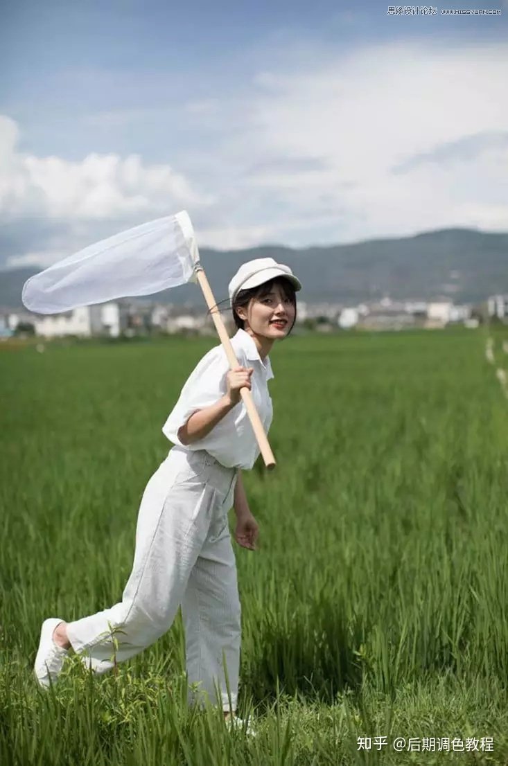 Photoshop调出日系小清新田野艺术女生照片