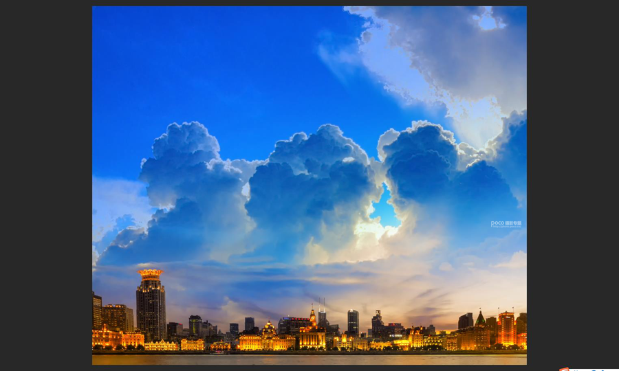 城市夜景照片添加唯美云彩效果的PS教程