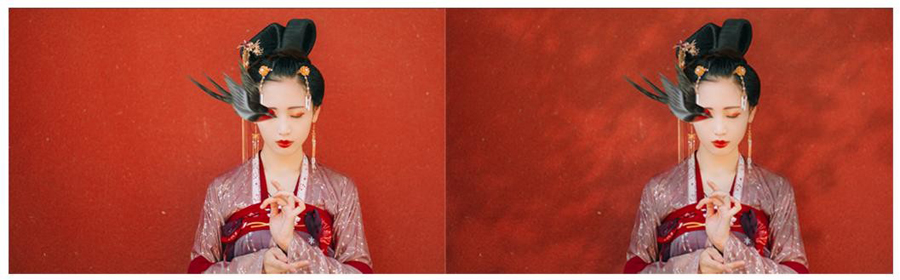 制作红墙背景古装女生照片的PS教程