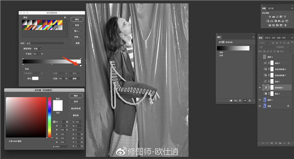 用PS渐变映射制作单色艺术人物照片效果