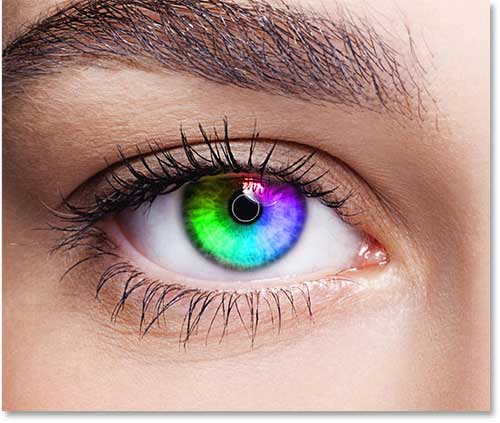 给模特眼睛添加彩虹美曈效果的PS教程