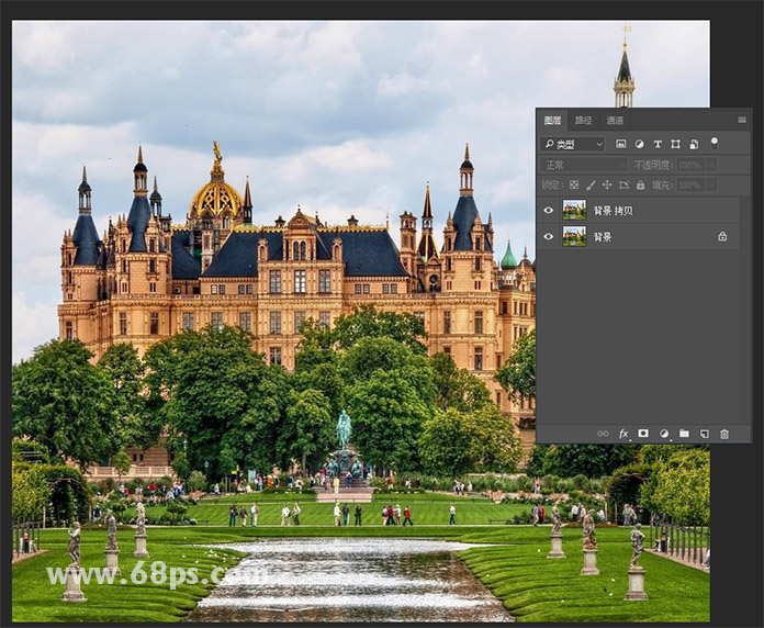 制作水中倒影城堡图片效果的PS教程