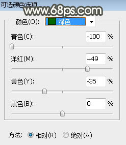 用PS调出淡淡青黄色秋季树林女生照片