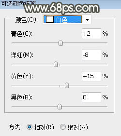 用PS调出淡淡青黄色秋季树林女生照片