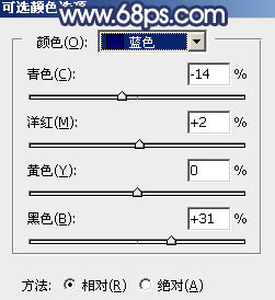 调出冷色秋季树林人物照片的PS教程