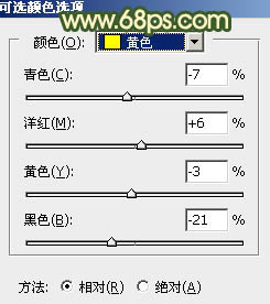 用PS调出秋季橙绿色草地背景美女图片