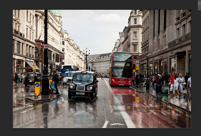 把城市路面调成雨水湿润效果的PS教程