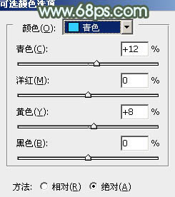 PS把室内甜美女生图片调成漂亮青红色