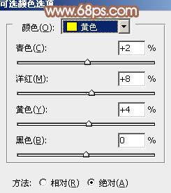 PS调出淡黄色秋季户外美女图片