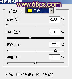 PS调出黄绿色树林中的情侣婚纱照片