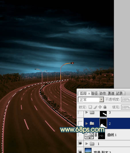 用PS将白天公路图片制成绚丽夜景效果