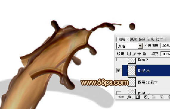 PS制作液态喷溅巧克力七夕文字图片