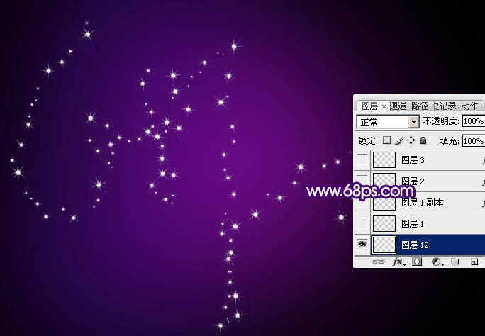 制作漂亮紫色星光文字图片的PS教程