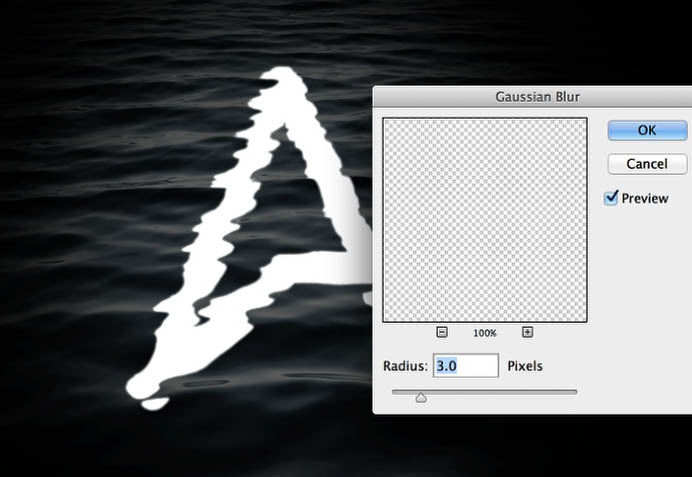 PS置换滤镜制作湖面上的水波文字