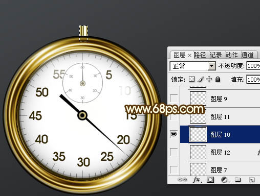 PS怎样制作质感金属计数秒表图案