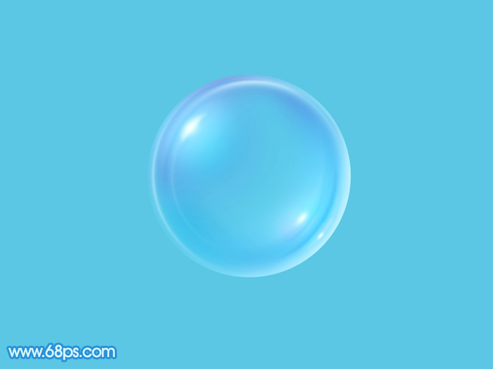 制作浅蓝色透明泡泡实例图片的PS教程