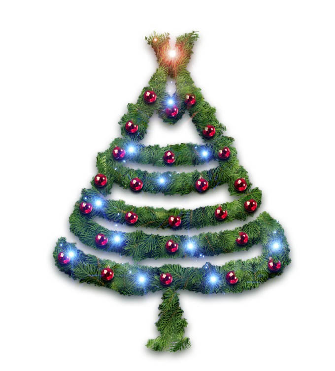 Photoshop制作挂满霓虹灯的圣诞树图片