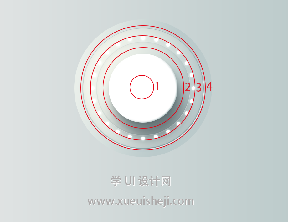 用PS图层样式设计制作光影旋钮开关图片