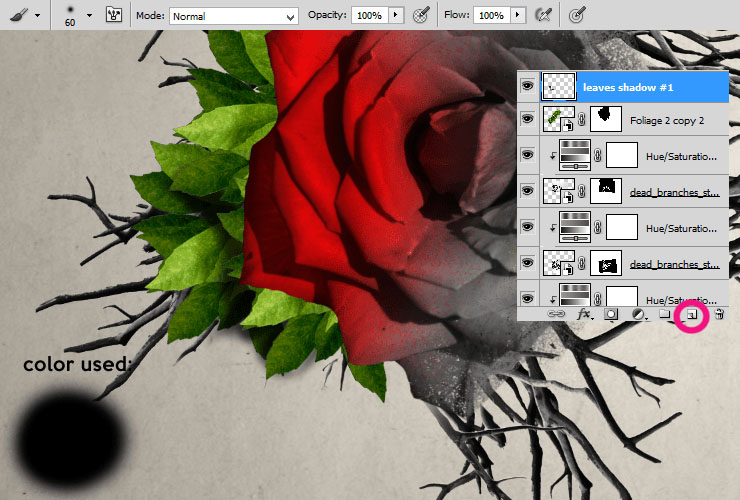 制作风化褪色玫瑰花图片的PS教程