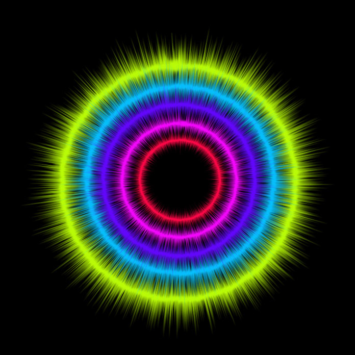 制作圆形七彩炫酷光环图案的PS实例教程
