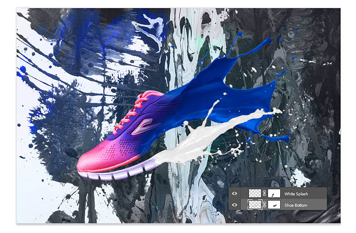 PS制作渐变水彩效果的运动鞋图片