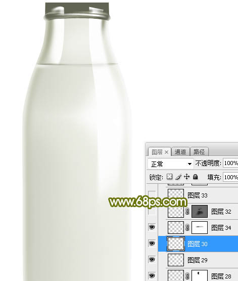 制作一个精致牛奶玻璃瓶的PS实例教程
