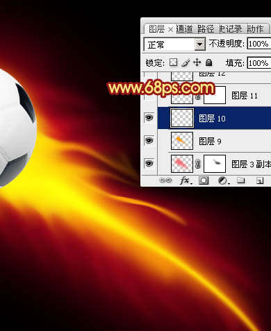 如何制作燃烧火焰足球图片的PS教程