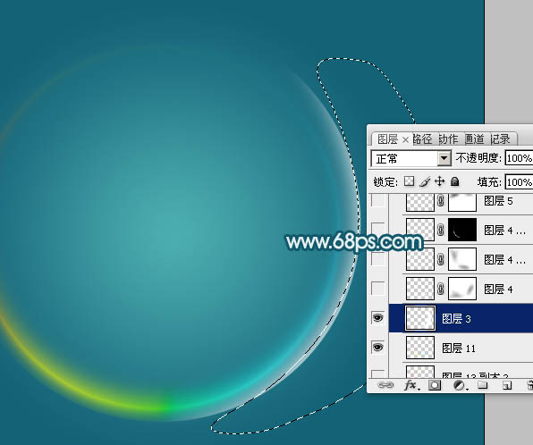 PS制作透明气泡样式的绿色环保图案标志