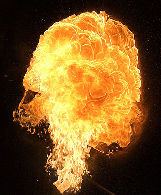 用PS制作一个燃烧旺盛的火焰球形图片